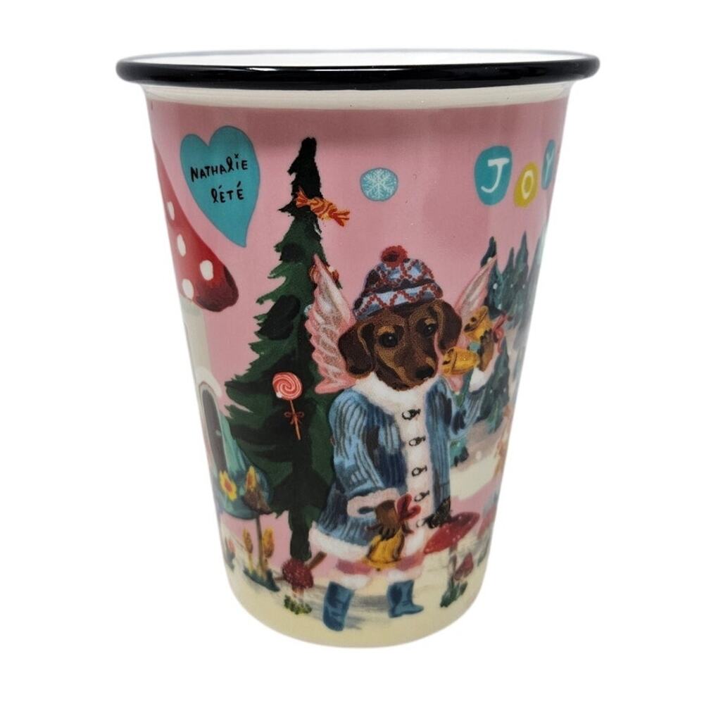 Nathalie Lété Dachshund Angel Anthropologie Whimsical Coffee Mug Ceramic